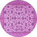 Round Persian Purple Traditional Rug, tr405pur