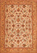 Serging Thickness of Machine Washable Persian Orange Traditional Area Rugs, wshtr405org