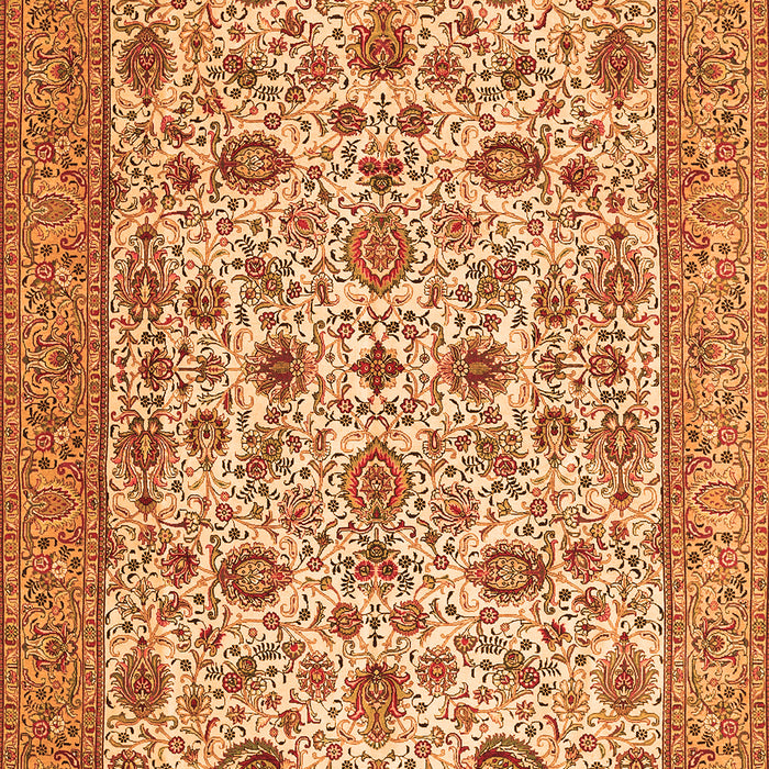 Serging Thickness of Machine Washable Persian Orange Traditional Area Rugs, wshtr405org