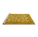 Sideview of Machine Washable Persian Yellow Traditional Rug, wshtr405yw