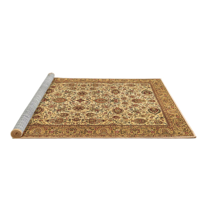 Sideview of Machine Washable Persian Brown Traditional Rug, wshtr405brn
