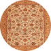 Square Persian Orange Traditional Rug, tr405org