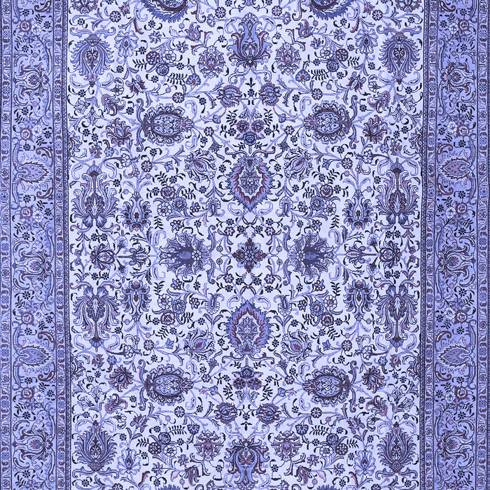 Machine Washable Persian Blue Traditional Rug, wshtr405blu