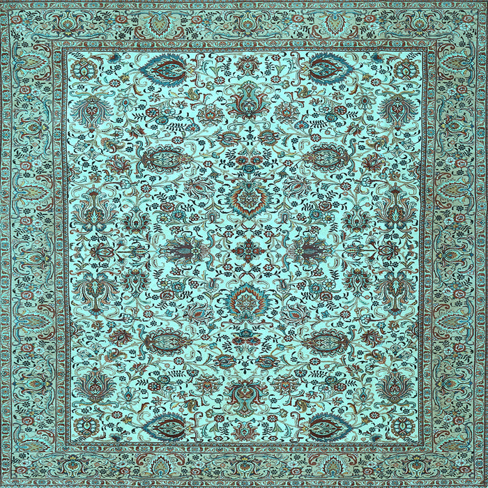 Square Machine Washable Persian Light Blue Traditional Rug, wshtr405lblu