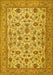 Machine Washable Persian Yellow Traditional Rug, wshtr405yw