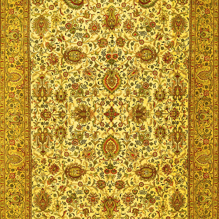Machine Washable Persian Yellow Traditional Rug, wshtr405yw