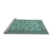 Sideview of Machine Washable Persian Light Blue Traditional Rug, wshtr405lblu