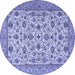 Round Persian Blue Traditional Rug, tr405blu