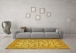 Machine Washable Persian Yellow Traditional Rug in a Living Room, wshtr405yw