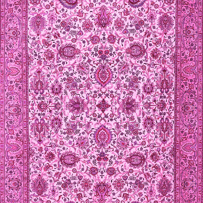 Machine Washable Persian Pink Traditional Rug, wshtr405pnk