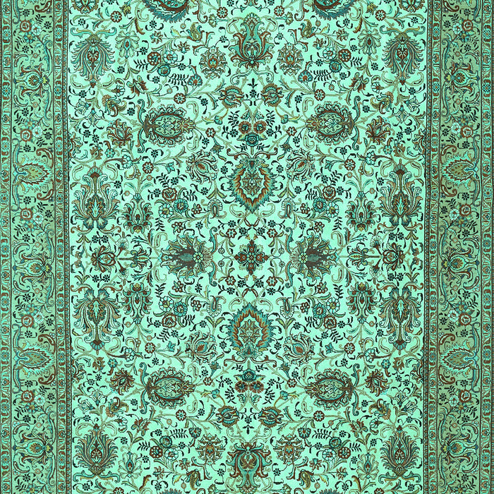Machine Washable Persian Turquoise Traditional Area Rugs, wshtr405turq