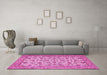 Machine Washable Persian Pink Traditional Rug in a Living Room, wshtr405pnk