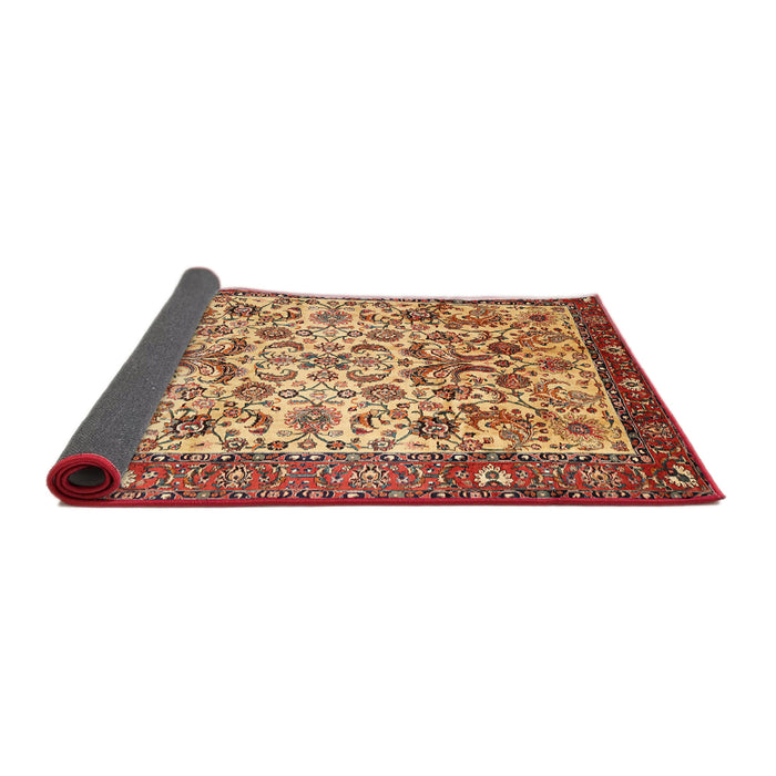 Sideview of Traditional Fire Brick Red Persian Rug, tr406