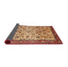 Sideview of Traditional Fire Brick Red Persian Rug, tr406