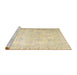 Sideview of Machine Washable Traditional Khaki Gold Rug, wshtr4060