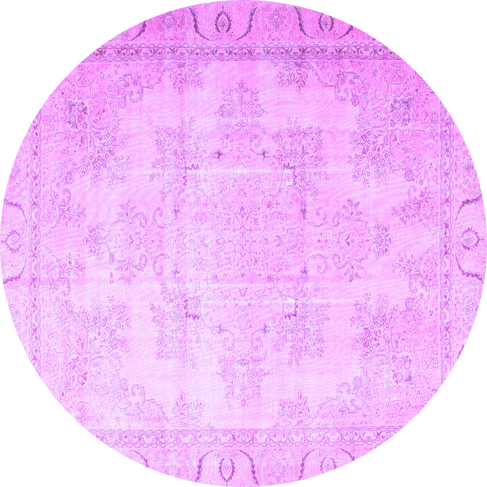 Round Persian Purple Traditional Rug, tr4060pur