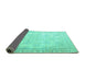 Sideview of Persian Turquoise Traditional Rug, tr4060turq