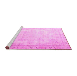 Sideview of Machine Washable Persian Pink Traditional Rug, wshtr4060pnk