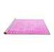 Sideview of Machine Washable Persian Pink Traditional Rug, wshtr4060pnk