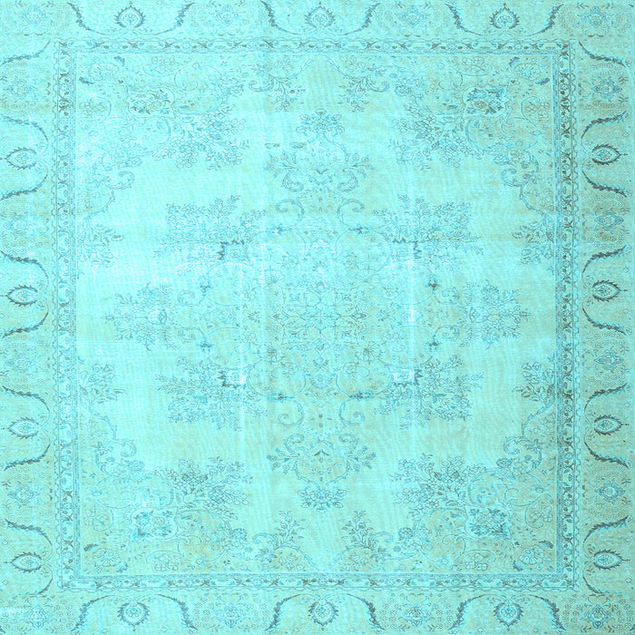 Square Machine Washable Persian Light Blue Traditional Rug, wshtr4060lblu