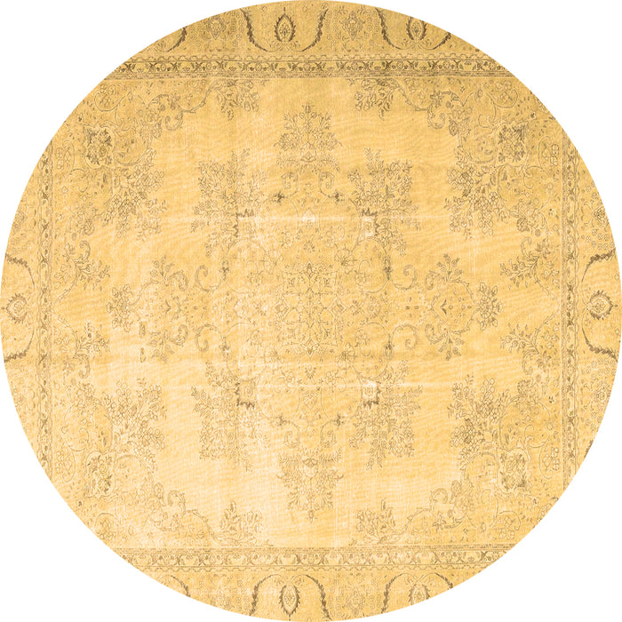 Round Persian Brown Traditional Rug, tr4060brn