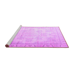 Sideview of Machine Washable Persian Purple Traditional Area Rugs, wshtr4060pur