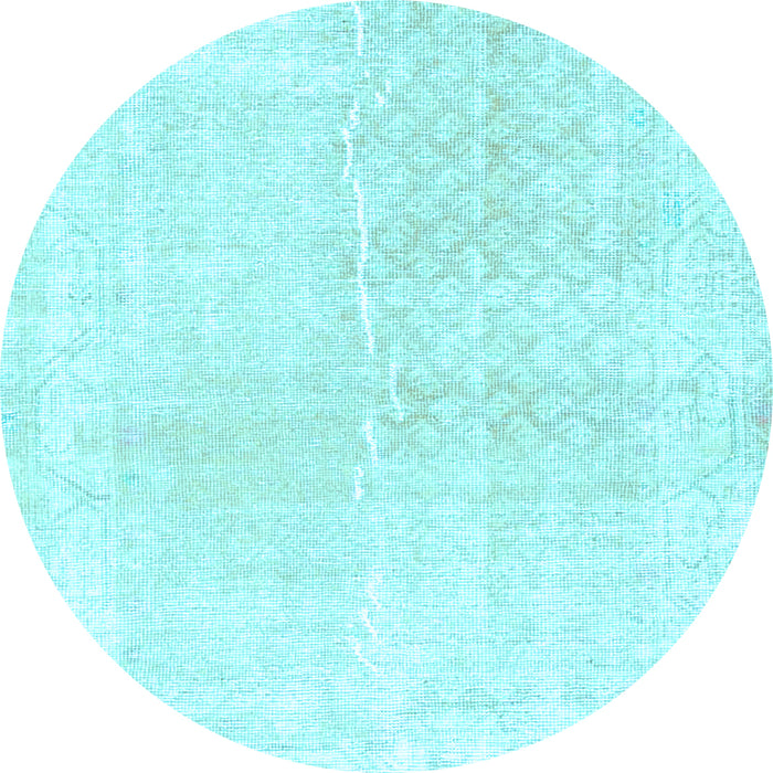Round Machine Washable Persian Light Blue Traditional Rug, wshtr4061lblu