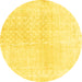 Round Persian Yellow Traditional Rug, tr4061yw