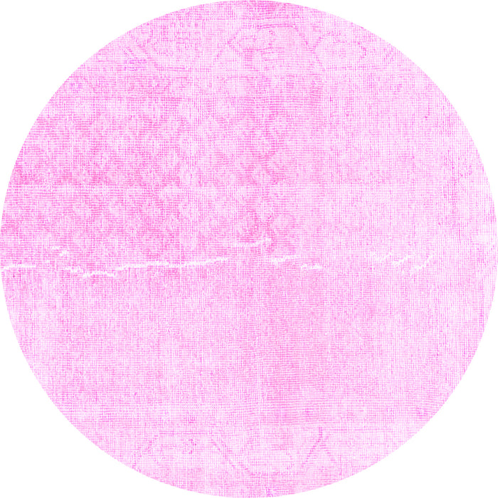 Round Persian Pink Traditional Rug, tr4061pnk