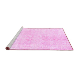 Sideview of Machine Washable Persian Pink Traditional Rug, wshtr4061pnk