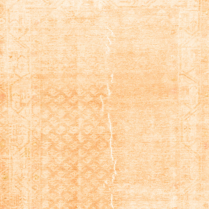 Round Machine Washable Persian Orange Traditional Area Rugs, wshtr4061org