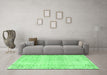 Machine Washable Persian Emerald Green Traditional Area Rugs in a Living Room,, wshtr4062emgrn