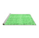 Sideview of Machine Washable Persian Emerald Green Traditional Area Rugs, wshtr4062emgrn