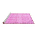 Sideview of Machine Washable Persian Pink Traditional Rug, wshtr4062pnk