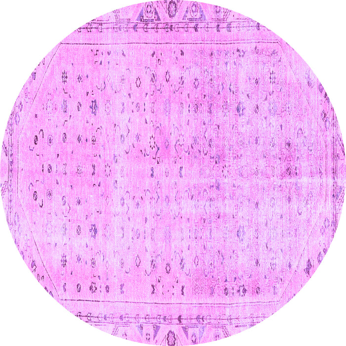 Round Persian Purple Traditional Rug, tr4062pur