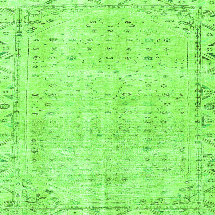 Round Machine Washable Persian Green Traditional Area Rugs, wshtr4062grn