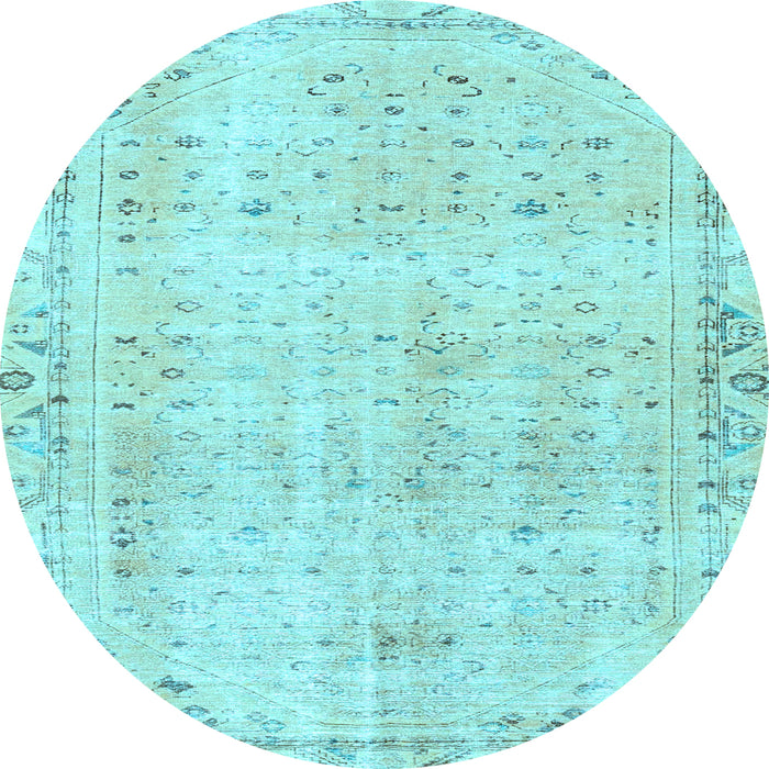 Round Persian Light Blue Traditional Rug, tr4062lblu