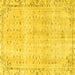 Square Persian Yellow Traditional Rug, tr4062yw