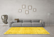 Machine Washable Persian Yellow Traditional Rug in a Living Room, wshtr4062yw