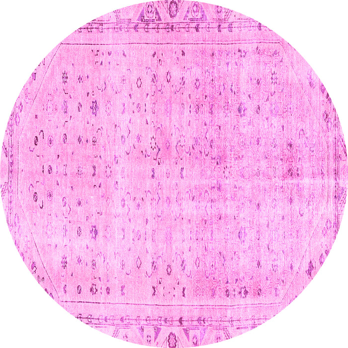 Round Persian Pink Traditional Rug, tr4062pnk