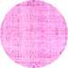 Round Persian Pink Traditional Rug, tr4062pnk