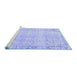 Sideview of Machine Washable Persian Blue Traditional Rug, wshtr4062blu