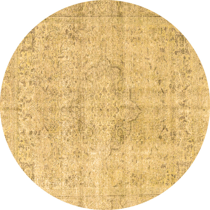 Round Persian Brown Traditional Rug, tr4063brn
