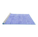 Sideview of Machine Washable Persian Blue Traditional Rug, wshtr4063blu