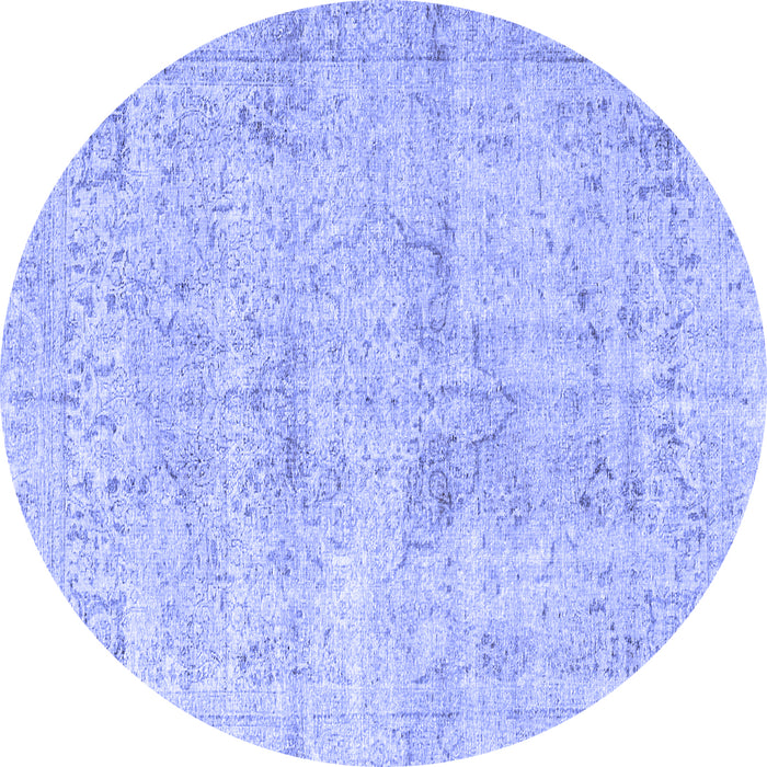 Round Persian Blue Traditional Rug, tr4063blu