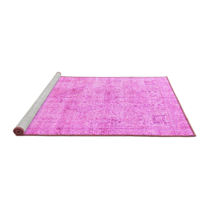 Sideview of Machine Washable Persian Pink Traditional Rug, wshtr4063pnk