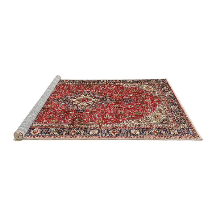 Sideview of Machine Washable Traditional Tomato Red Rug, wshtr4064