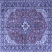 Square Medallion Blue Traditional Rug, tr4064blu