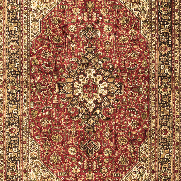 Machine Washable Medallion Brown Traditional Rug, wshtr4064brn