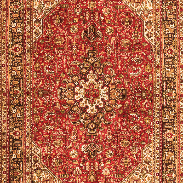 Serging Thickness of Machine Washable Medallion Orange Traditional Area Rugs, wshtr4064org